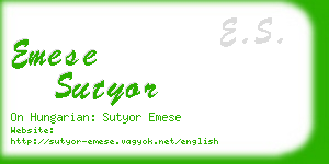 emese sutyor business card